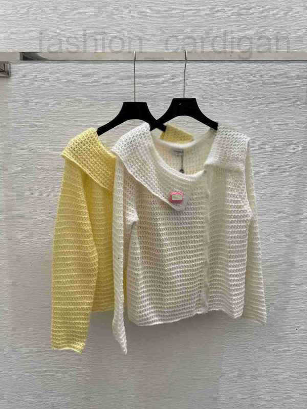 Women's Knits Tees luxury for woman high end Designer CH Home Early Autumn New Solid Color Lapel Hollow Knit Cardigan Color Size: 36.38.40 TC18