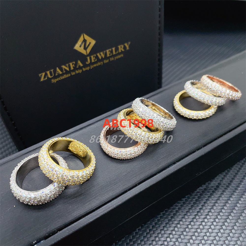 Luxury Fully Iced Out Jewelry 925 Sterling Silver With Vvs Moissanite Diamond Ring Buss Down Good Quality Men Diamond Ring