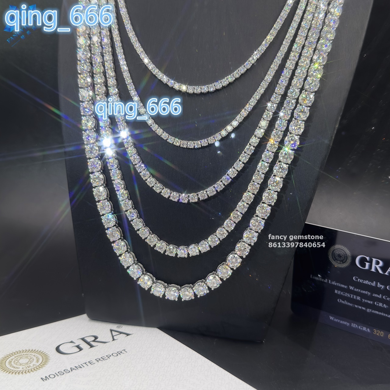 Hip Hop Luxury Gra Vvs D Color 2mm 3mm 4mm 5mm 6.5mm Mossaanite Tennis Chain 925 Moissanite Sterling Silver Mold Baguette Chains