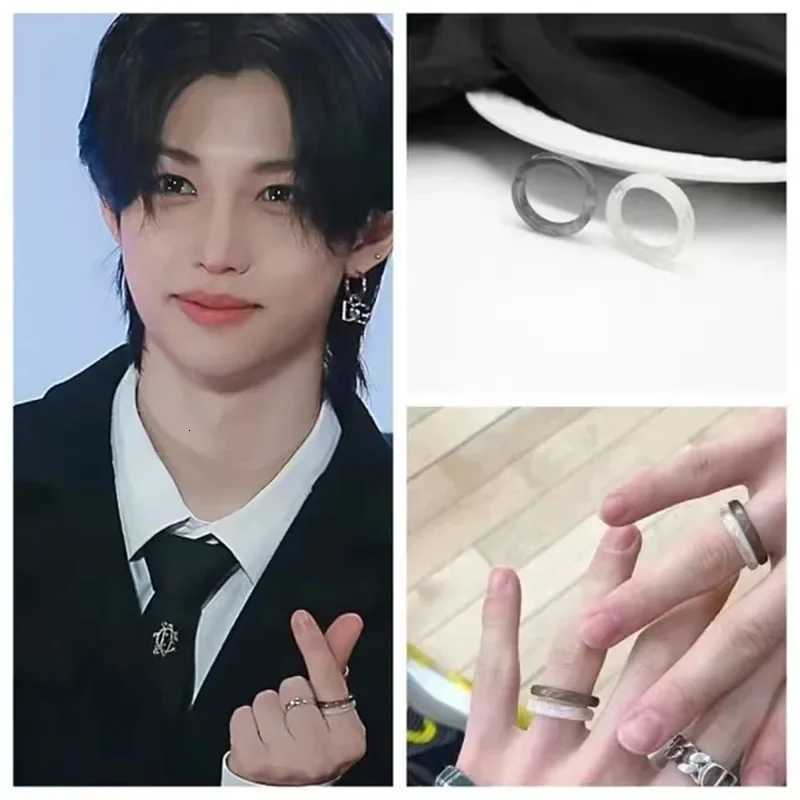 2024 Korean Wave New Felix Ring Acrylic Ring Fashion Candy Color Transparent Resin Mens and Womens Size 7 and 9 Jewelry XJ250802
