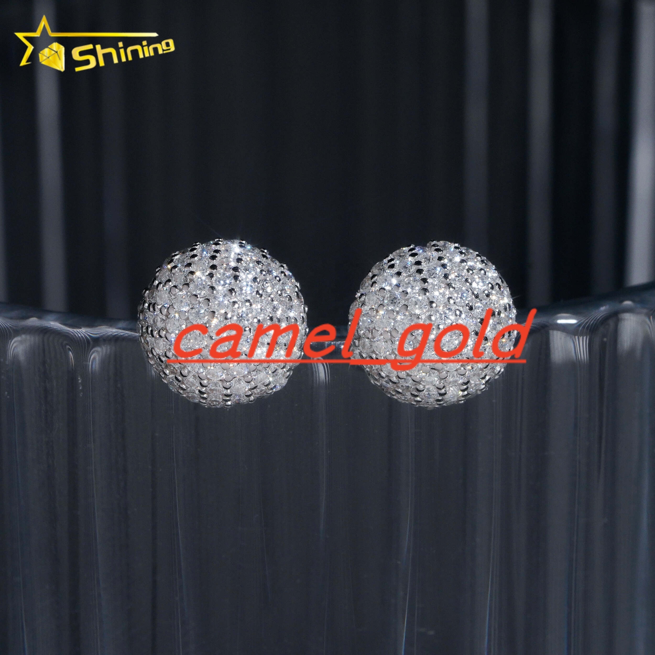 Wholesale Price High Quality Hip Hop Iced Out Screw Back 925 Silver Men Moissanite Earrings