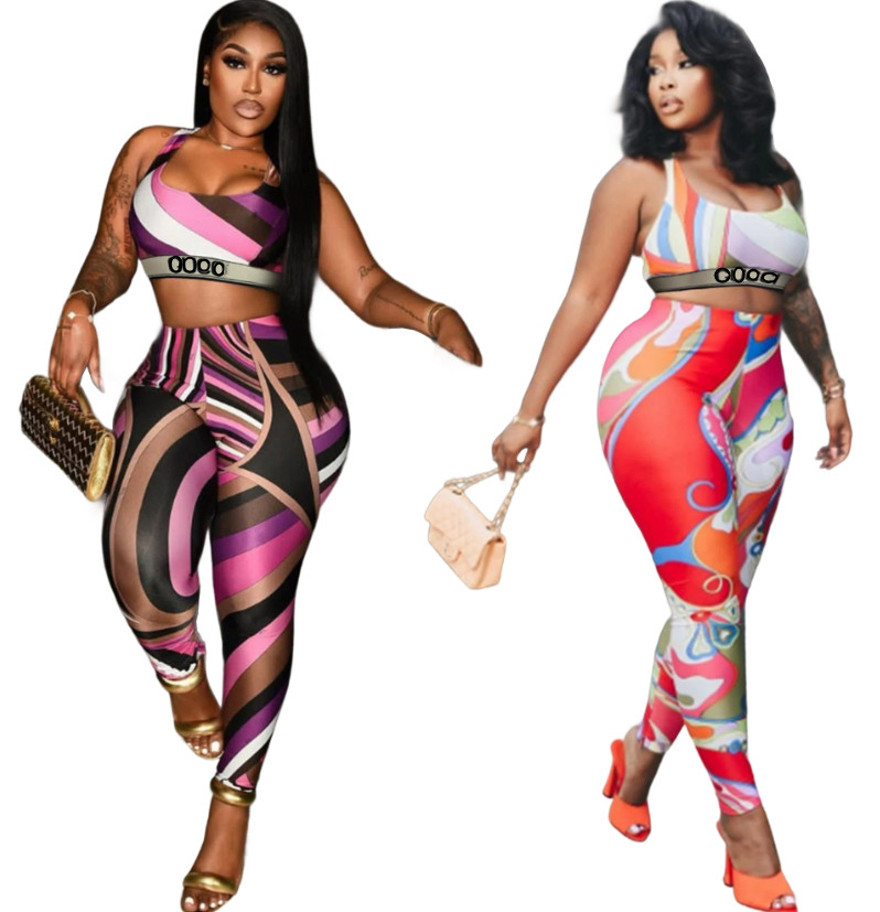 Summer New Women's Tracksuits Yoga set Casual sports Suit brand Fitness suit designer Tracksuit-image-941903900