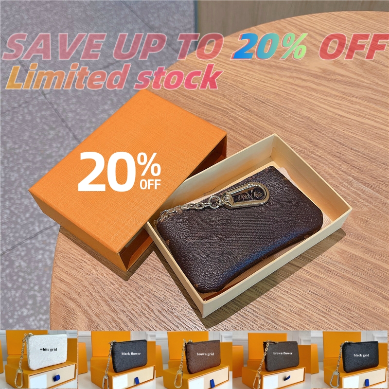 Classical Mini Designer Purse Fashion Key Coin Purses Leather Holds Classical Women Men Holder Small Zipper Wallets No Box