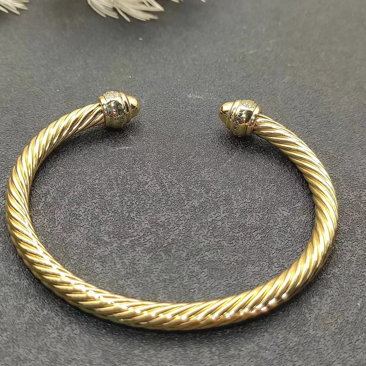 S925 sterling silver new 7mm gold diamond half diamond bracelet neutral fashion personality hip-hop trend retro luxury jewelry