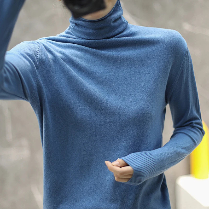 Turtleneck Women Sweater Autumn Winter Warm Bottiming Shirts Korean Fashion Long Sleeve Pullovers Slim Fit Casual Knitwears 250801