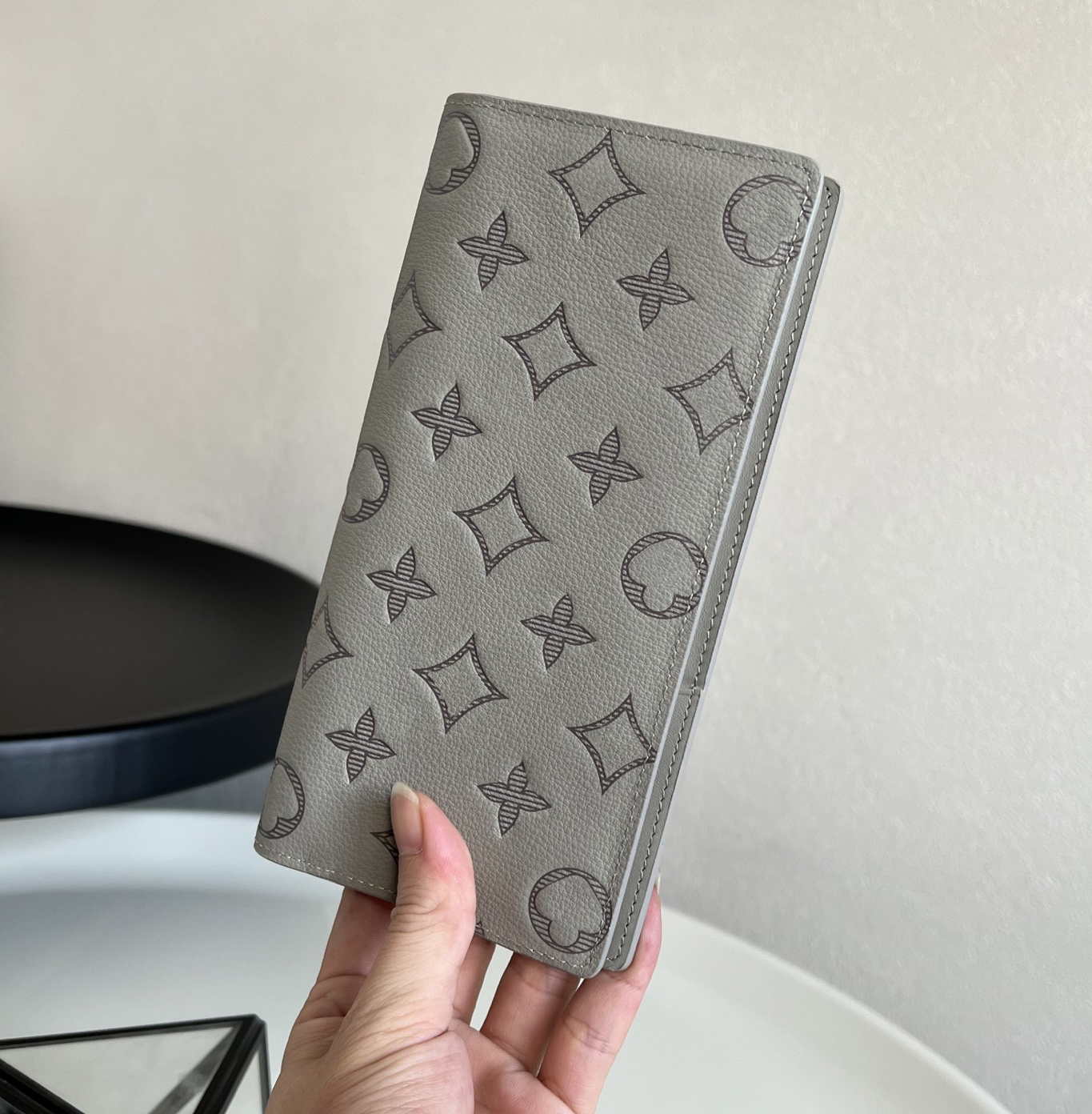 10A Mirror Quality Designer BRAZZA Wallets Men's Classic Flower & Letter Shadow Long Billfold Purse Luxury Cowhide Leather Card Holder Money Cl