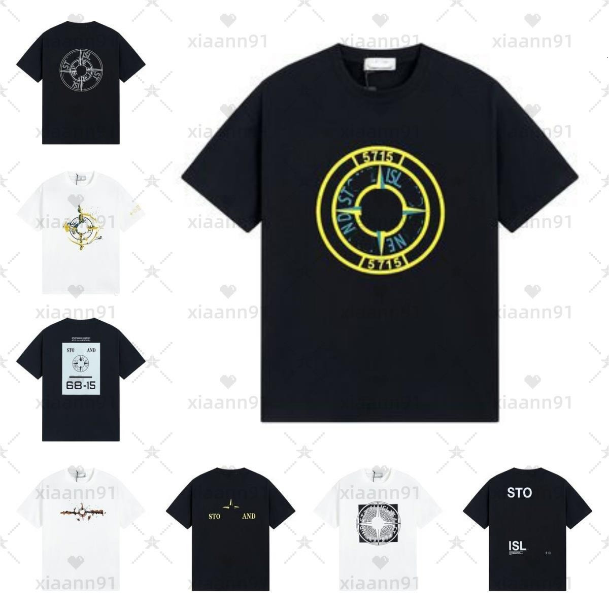 Designer Fashion casual stone t shirt high quality cotton street islandas tshirt Summer Mens Womens t shirt Chest Print Tops graphic tee Loose Islan