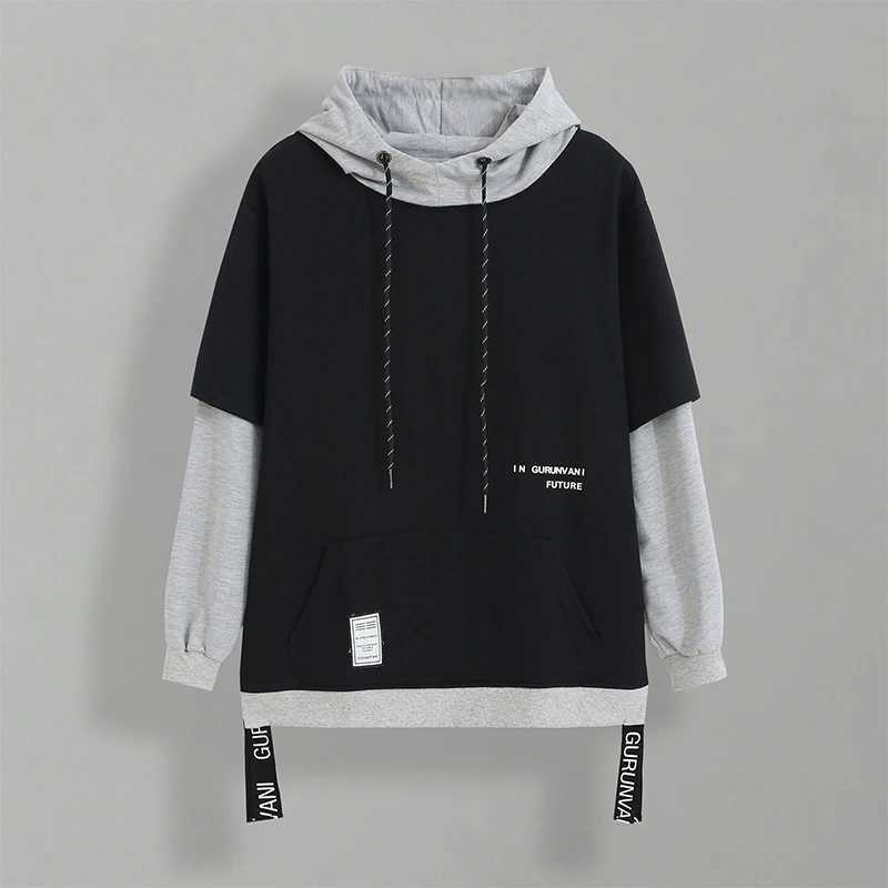 New Hoodie Sweatshirt Mens Hip Hop Pullover Hoodies Streetwear Casual Fashion Clothes Colorblock Hoodie Cotton X250802