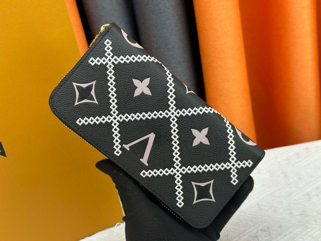 2022Womens Designer Wallets Luxurys Zippy Purses Flower Letter Vernis Long Card Holder High Quality Woman Fashion Small Clutch Bags With Box Dust Ba