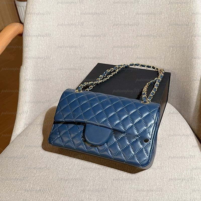 Blue Designer bags Luxury Bag sling bag Caviar Style Flap Leather Handbags Chain bag Shoulder Bag sac de luxe small square bag women's crossbod