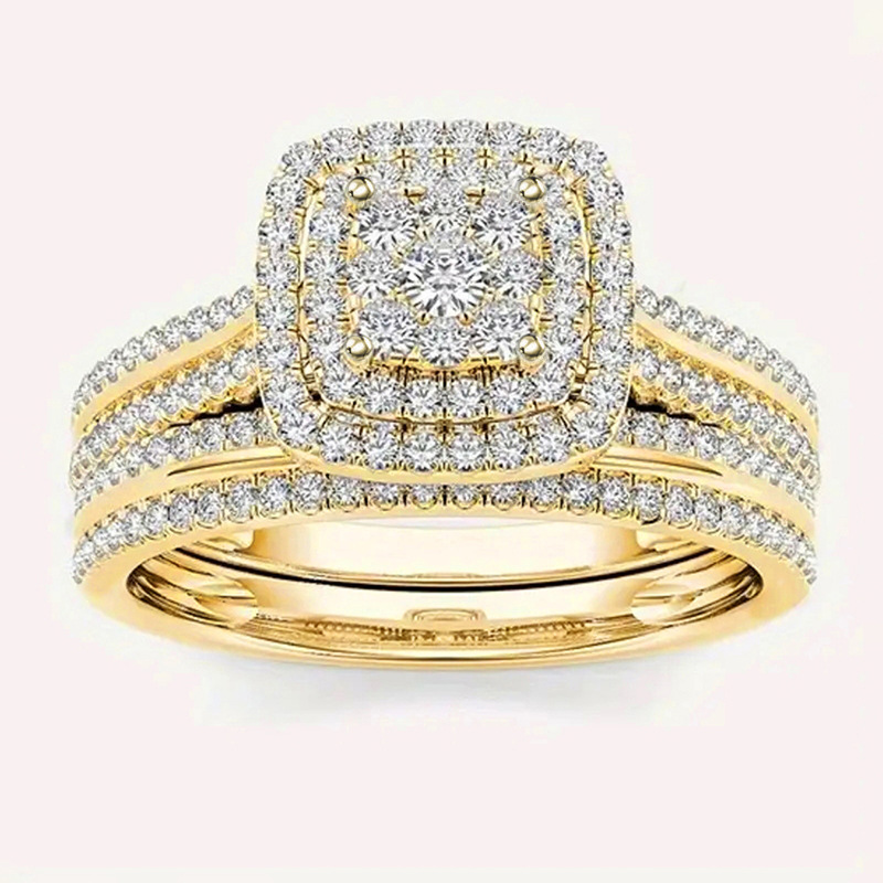 2025 Choucong Sparkling Wedding Couple Rings Vintage Jewery 18k White Gold Fill Pave White Sapphire CZ Diamond Gemstones Party Eternity Women Bridal