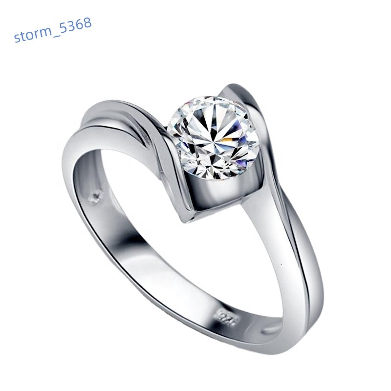 Luxury Women Moissanite Lab Diamond Jewelry Wedding Band Ring Moissanite 925 Sterling Silver Ring