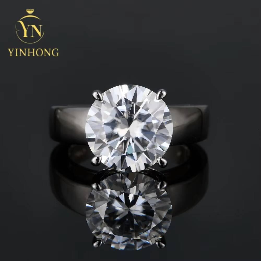 Custom Engagement Moissanite Diamond 5ct Moissanite Ring S925 Silver Gra Women Solitaire Moissanite Ring