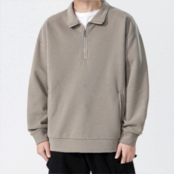 67 Turtleneck Sweatshirt for Men Winter Thickened Loose Trendy Solid