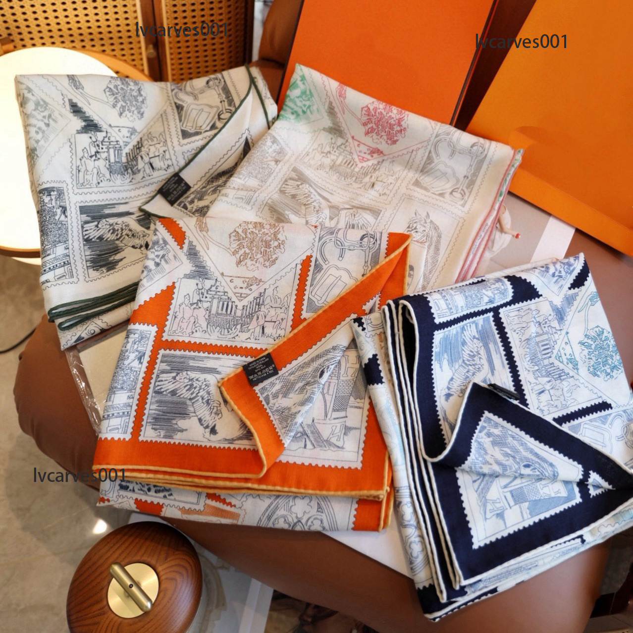 h140*140cm Designer silk and cashmere scarf 2025 Autumn Winter Fubao Philatelist Scarf Silk Cashmere Large Shawl Veet Neck Warmer Outerwear
