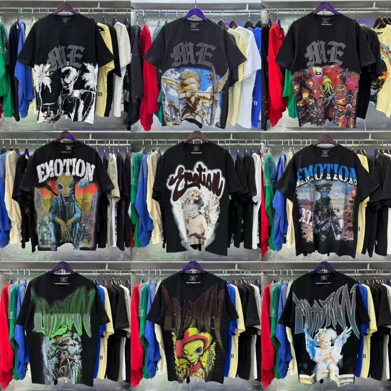 mixed emotions shirt men rhinestone designer t shirt y2k shirt graphic tee summer loose fit shirts campus fashion shirt casual shirts hip hop tees M