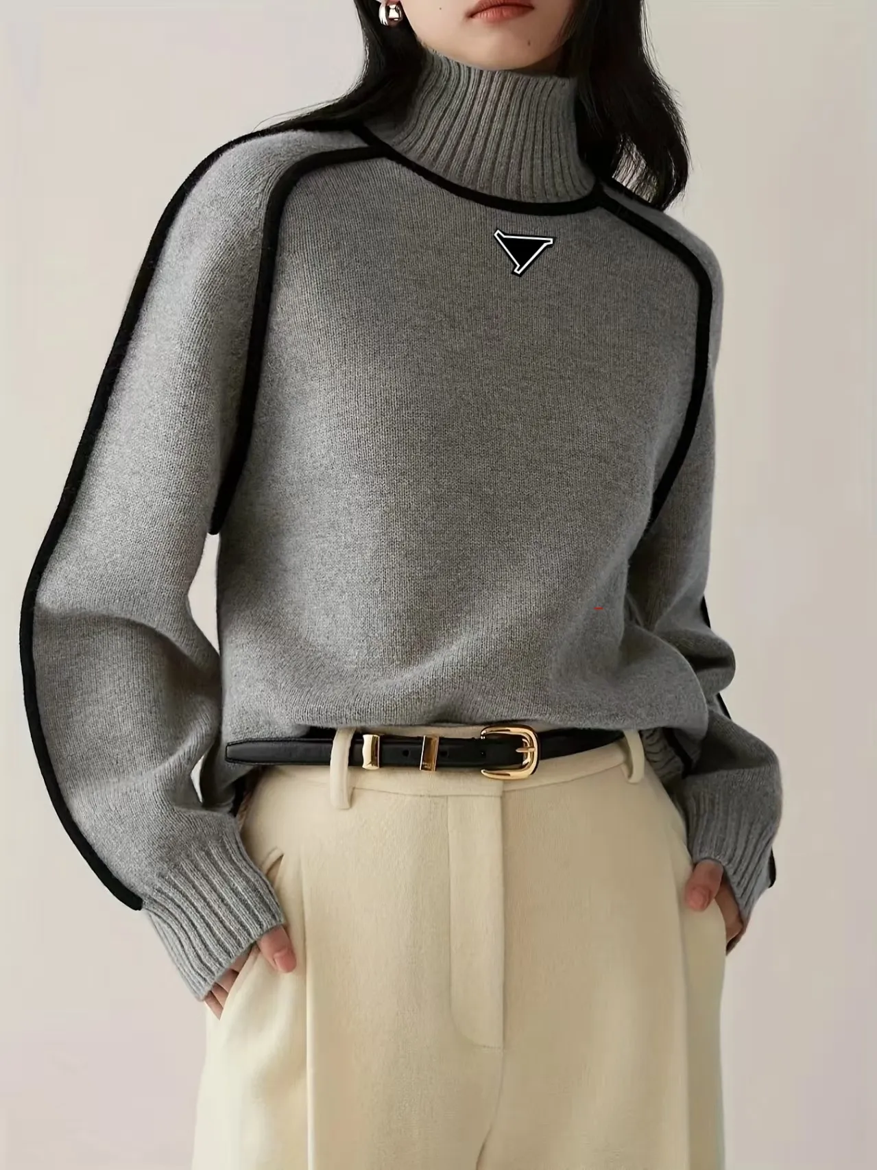 Women's designer sweaters High-end Loose Autumn and Winter Soft Basic Women Embroidered Sweater Pullover Cotton Fashion Trendy Knitted Top