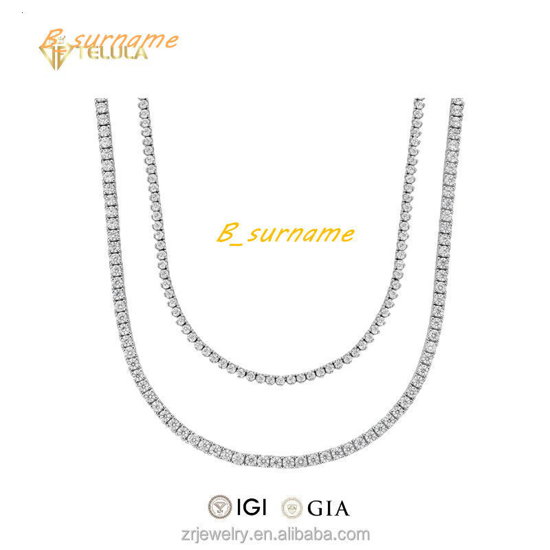 Wholesale OEM Custom Name IGI Certified Jewelry 14K 18K Gold Lab Grown Diamond Tennis Chain Necklace