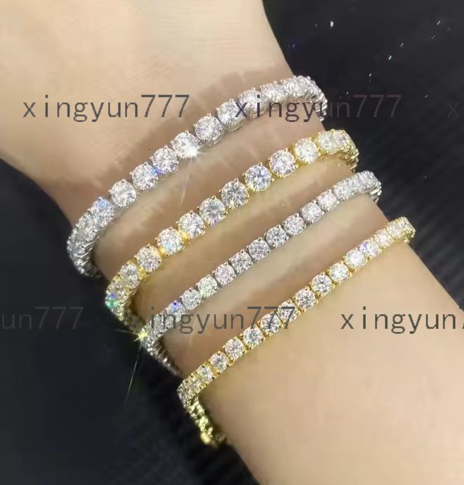 2025 Designer necklace 925 Sterling Silver Fine Jewelry Bracelet Men Womens Hip Hop Iced Tennis Chain with VVS Moissanite Diamond Elegant Stylish