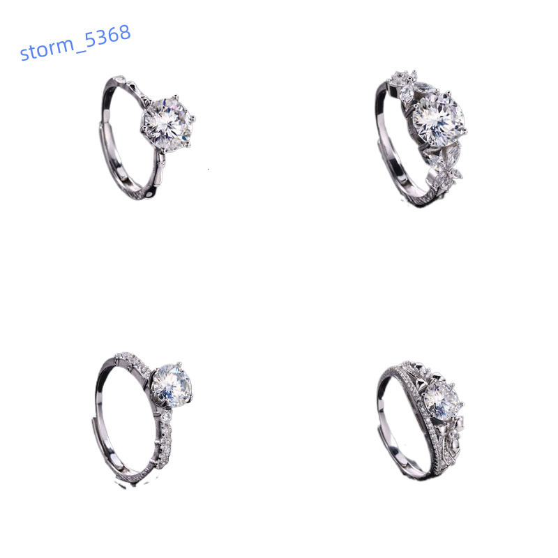 A Dazzling Carefully Selected Genuine Moissanite Ring With A High-end Niche Design For Women. It Is A 925 Sterling Silver Open