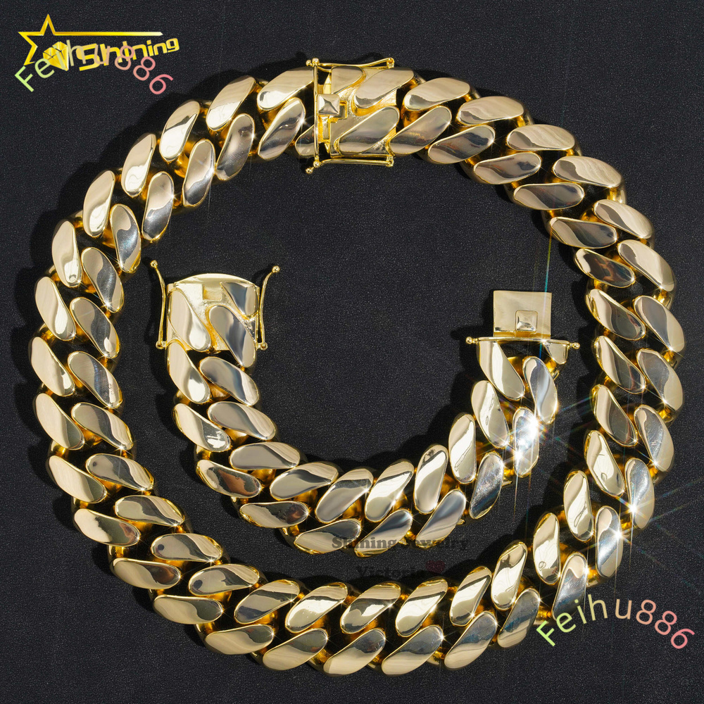 18K Jewelry High Quality Brass Cuban Link Chain 18k Gold Plated 22MM Rapper Cuban Chain for Man Women Necklace