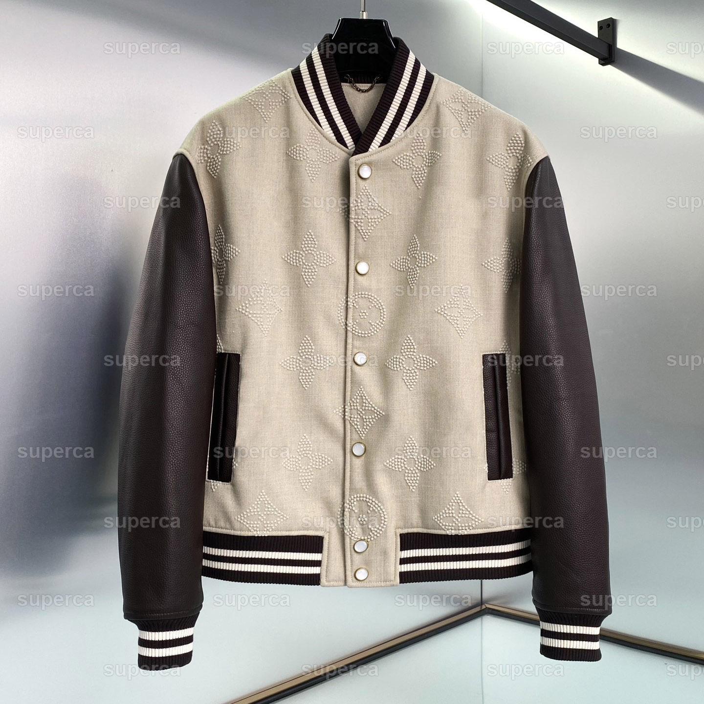 Men's plus size Outerwear Coats Genuine Leather Jacket Designer Jacket hoodie hooded casual fashion color stripe printing top quality wild brea