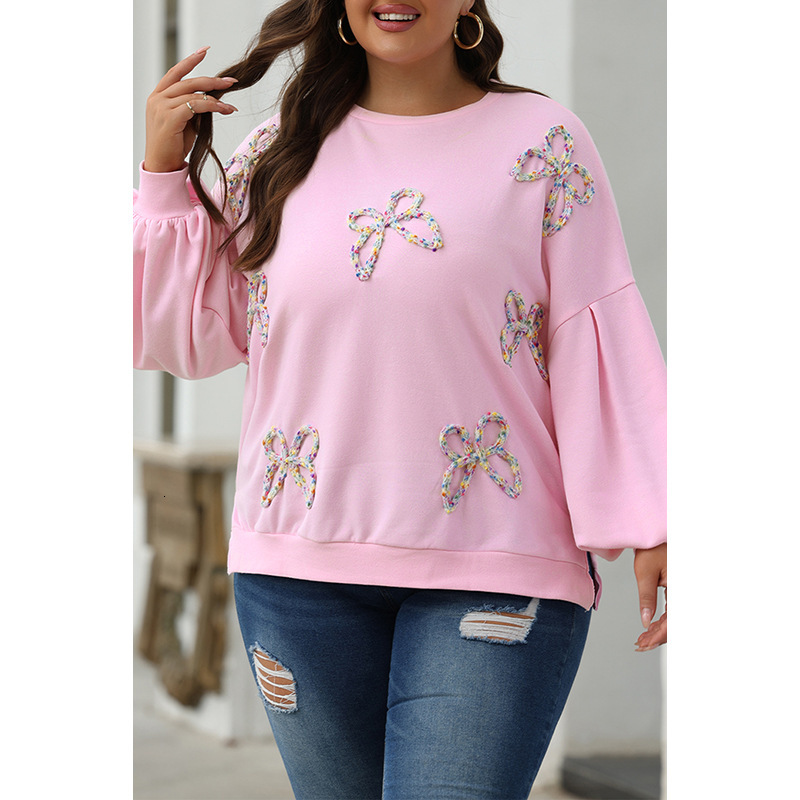 Free Shipping Designer Hoodie Winter New Women's Playful Bow Decoration Pullover 2025 Casual Loose Multifunctional Long Sleeved Top