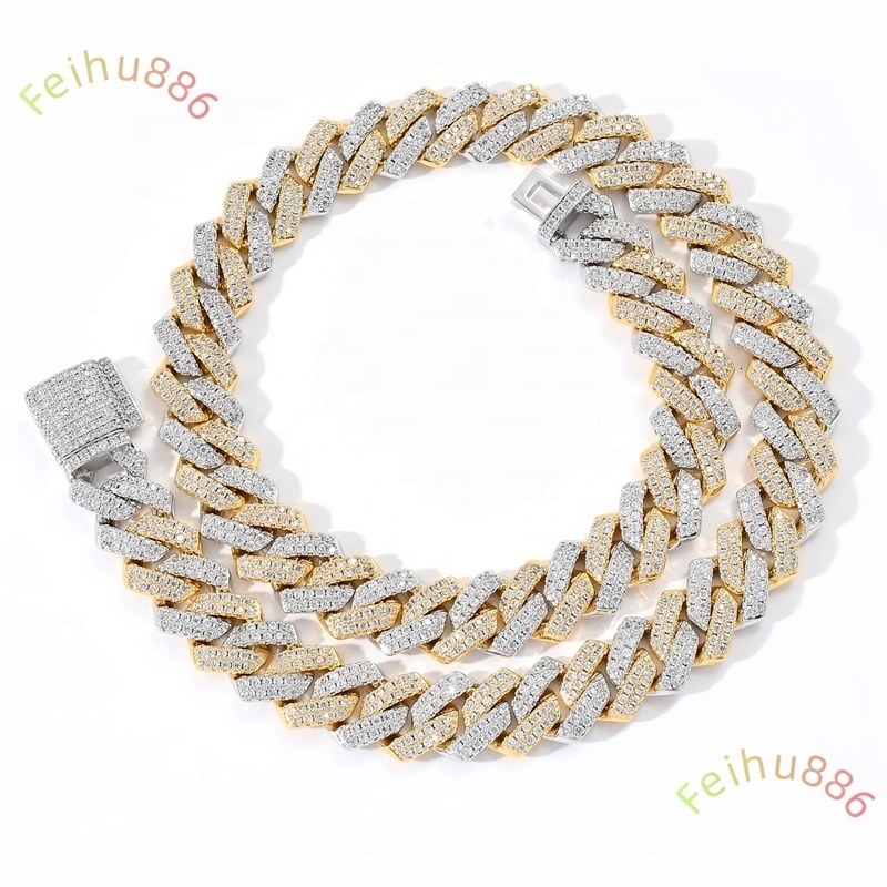 20mm Iced Out Cuban Link Chain for Men Luxury Micro Paved Moissanite Stones Bling Diamond Miami Hip Hop Jewelry Chain Necklaces
