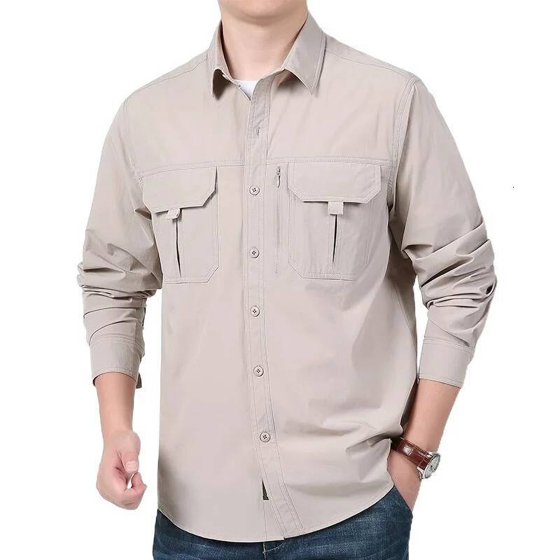 2024 Quick Dry Fishing Long Sleeve Male Sports Outdoors Cycling Clothing Men Solid Breathable Casual Shirts