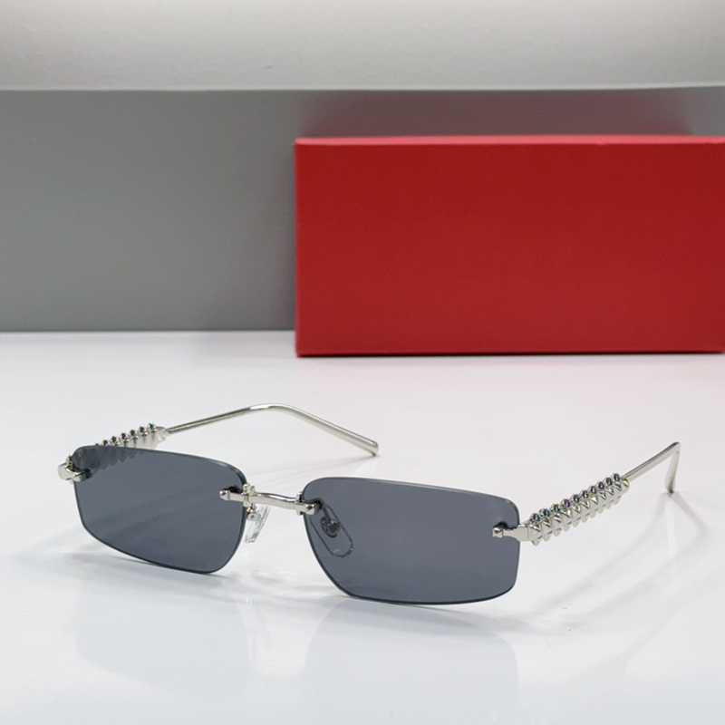 Clash de Ct Designer Sunglasses For Women in Rimless Rectangle Shape Gray Lens Sunglasses Men CT Luxury Brand Leisure Vacation Party Dance Sunglasse