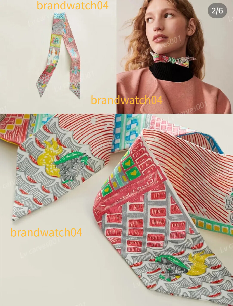 2025 top Designer hair band, long scarf, high-quality 18mm silk twill handbag, ribbon headscarf, multi-functional bag silkscarf H neckerchief
