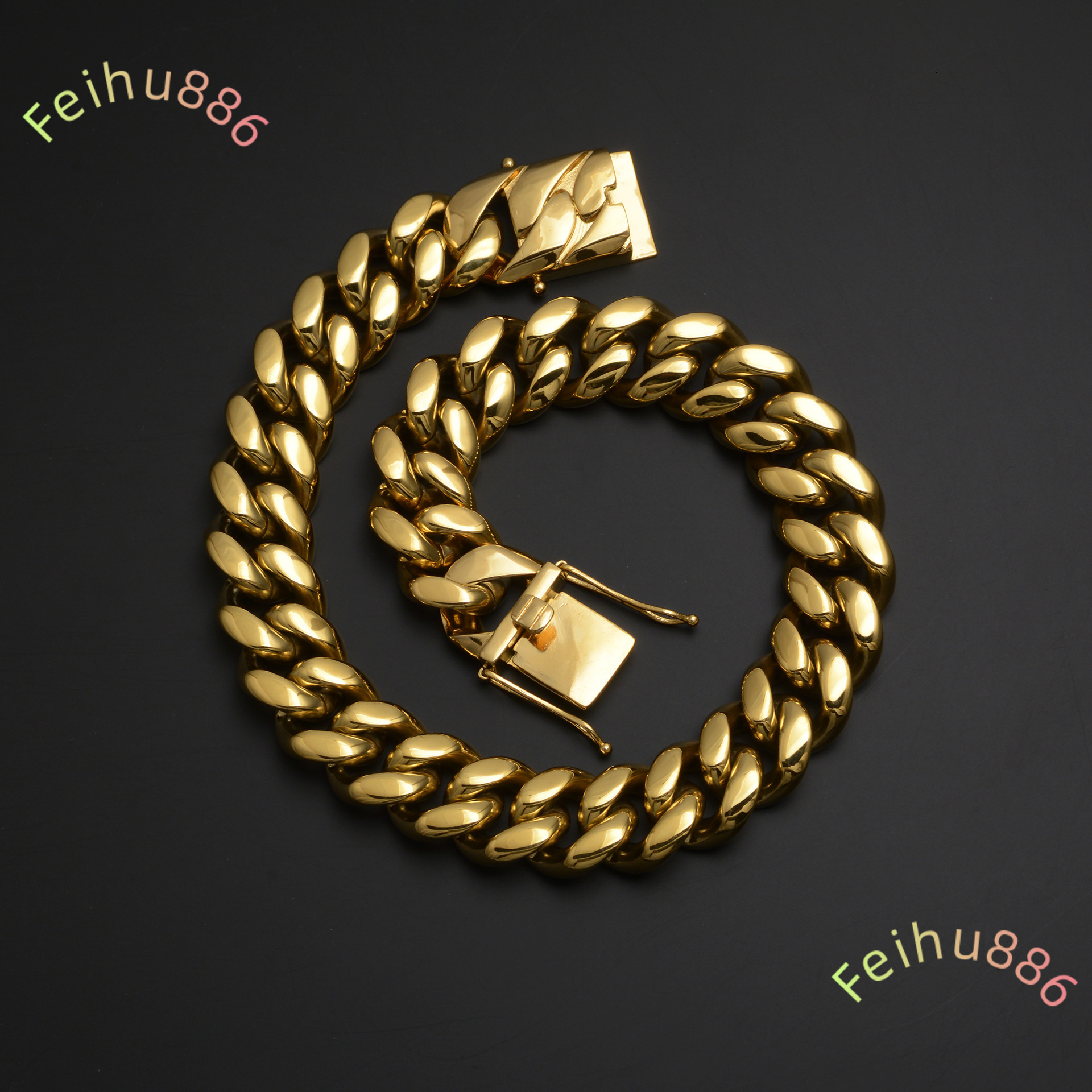 22mm Man 925 silver 18k Gold Plated Hiphop Thick Cuban Chain