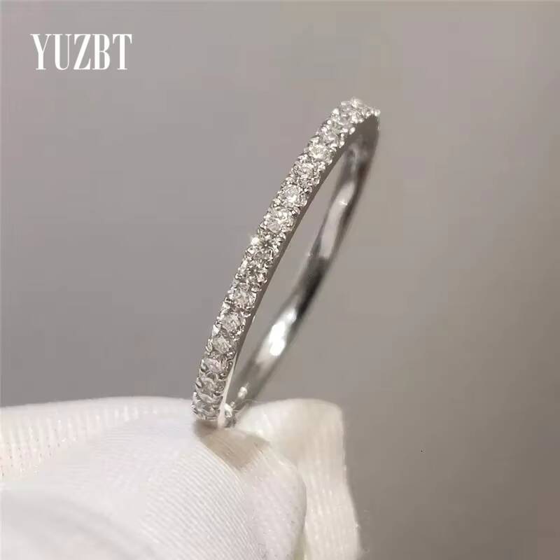 Silver 925 Original Total 0.3 Ct Pass Diamond Test Round Excellent Cut Micro D Color Moissanite Ring for Women Cocktail Jewelry
