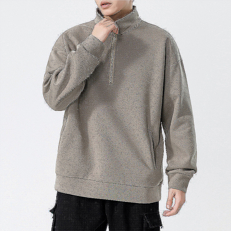 65 Turtleneck Sweatshirt for Men Winter Thickened Loose Trendy Solid
