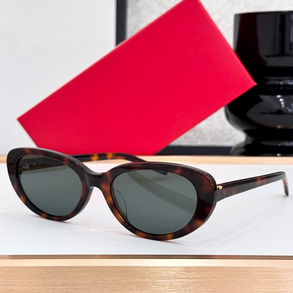 SLM154 Tortoiseshell Cat Eye Sunglasses brand womens designer acetate sunglasses fashion style retro oval small frame glasses UV400 Protection with