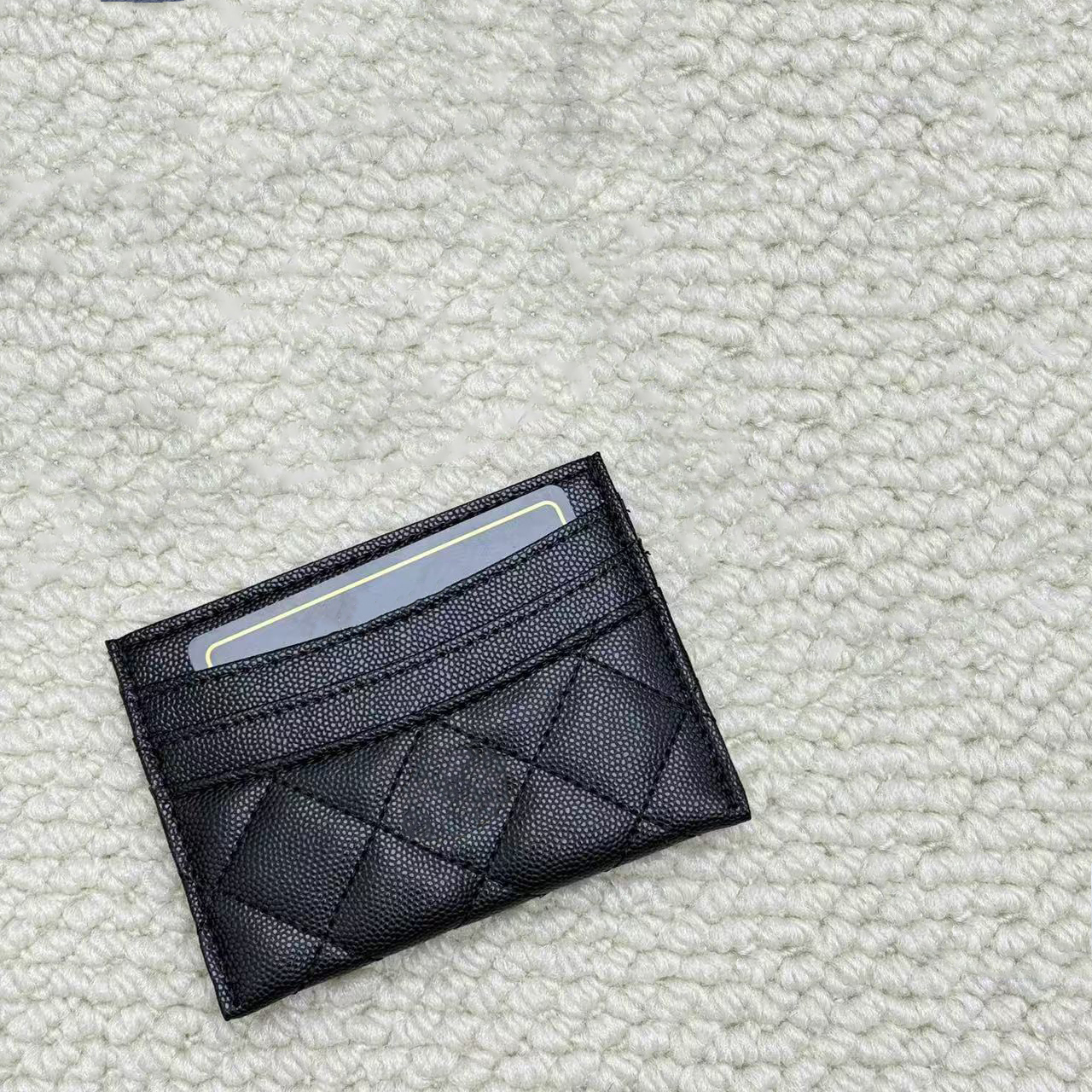 Luxury designer handbag card bag, fashionable classic sheepskin wallet, women's luxury credit card mini wallet, with boxed dustproof bag.