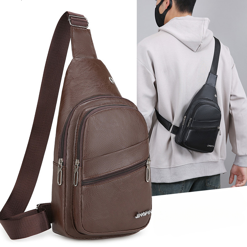 Designer Bag Men's Chest Bag PU Casual Luxury Bag Solid Color Shoulder Bag Crossbody New Backpack Bag New Trendy Waist Bag Crossbody Bag
