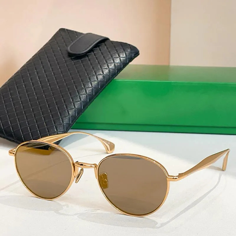 Luxury sunglasses Designer for men women top quality BV1396S Fashion Men Metal Pilot Sunglasses Gold Metal Frame Fin inspired Leg Anti Radiation Rou