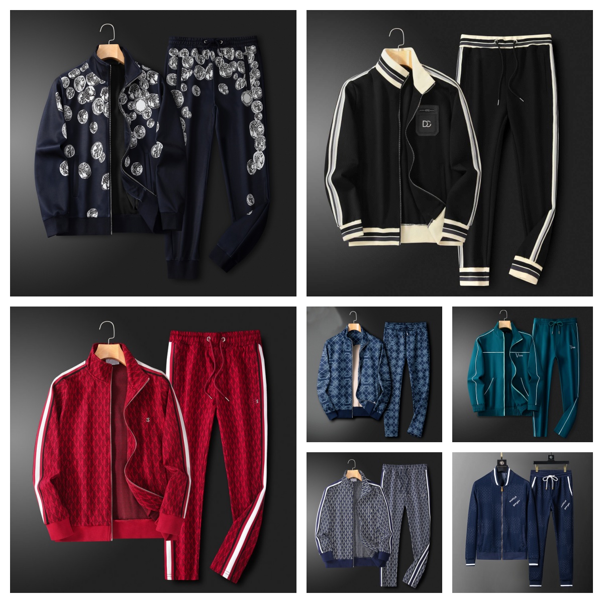 Mens Designer Jogger Track Suit - Stylish Cotton Blend Jacket & Pant Set Sizes M-3XL