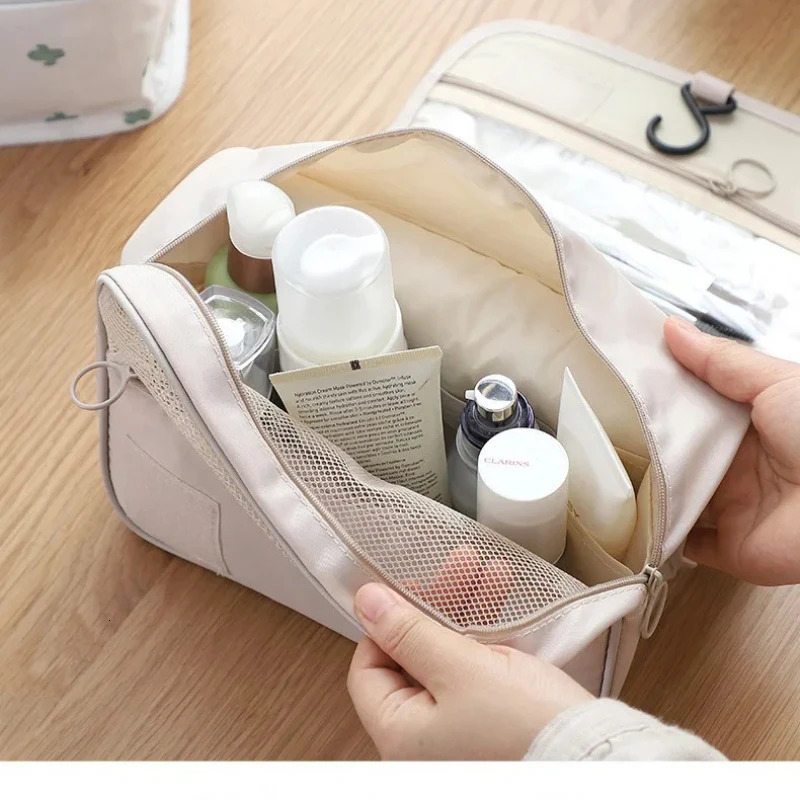 Travel Makeup Bag Waterproof Toiletries Organizer High Quality Women Neceser Bathroom Hook Wash Pouch Hook Storage Bag 250801