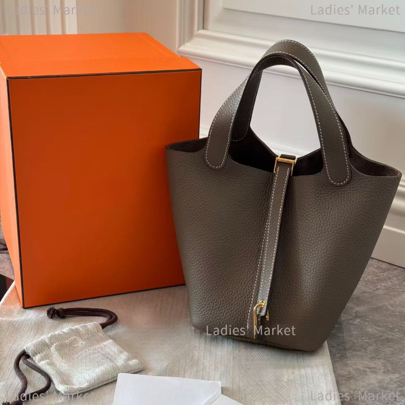 Top Quality Designer Women Handbag Lady Luxury Mini Tote Clutch Bucket Genuine Leather Metal Lock Underarm Shoulder Bag Picoti 14 18cm 22-image-1112824327