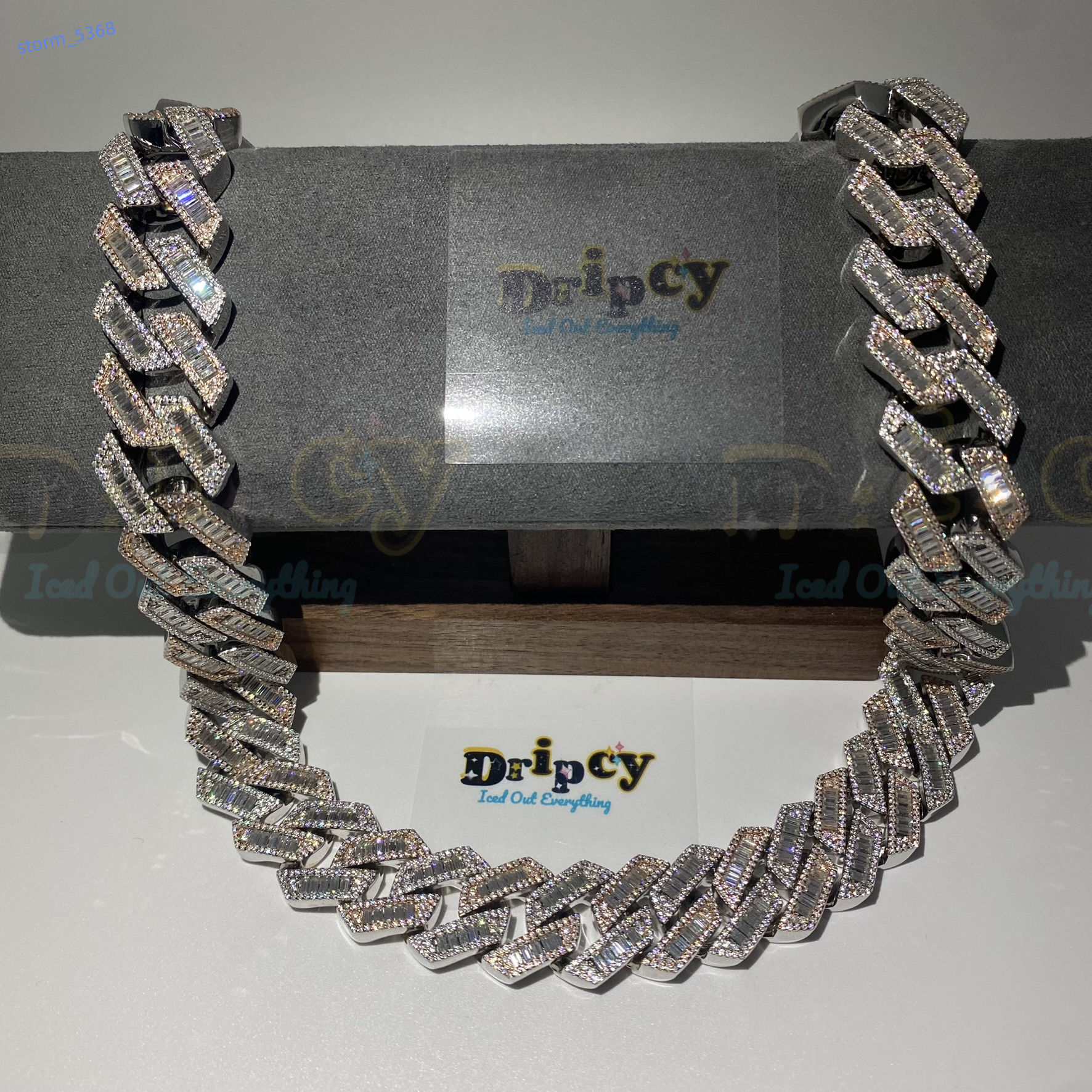 Moissanite Vvs1 d Colour Cuban Link Chain Real Iced Necklace Hip Hop Pass Diamond Test