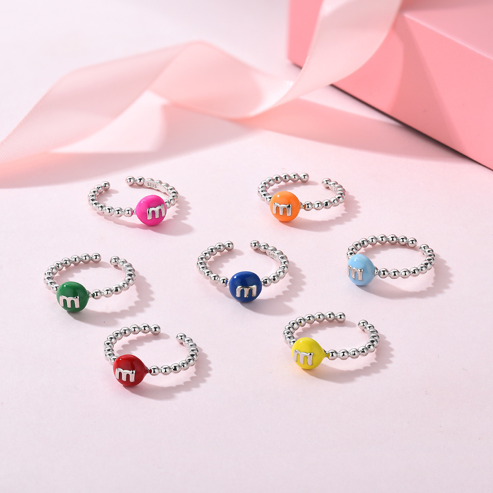Free Shipping 2025 New Designer Jewelry New Enamel Letter Colorful Ring For Women Ins Design Niche Cute Fashion Index Finger Ring Jewelry