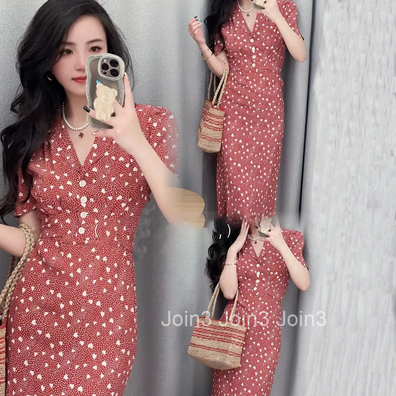 100% Viscose Women Spring and Summer Fashionable Retro Print Belted Midi Dress