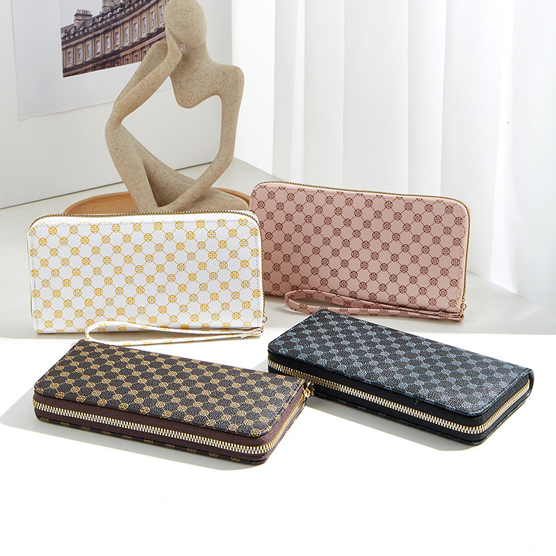 Free Shipping Designer Luxury New Women's Plaid Long Wallet Trendy Fashion Casual Pattern Handbag Card Holder Casual Mobile Phone Bag