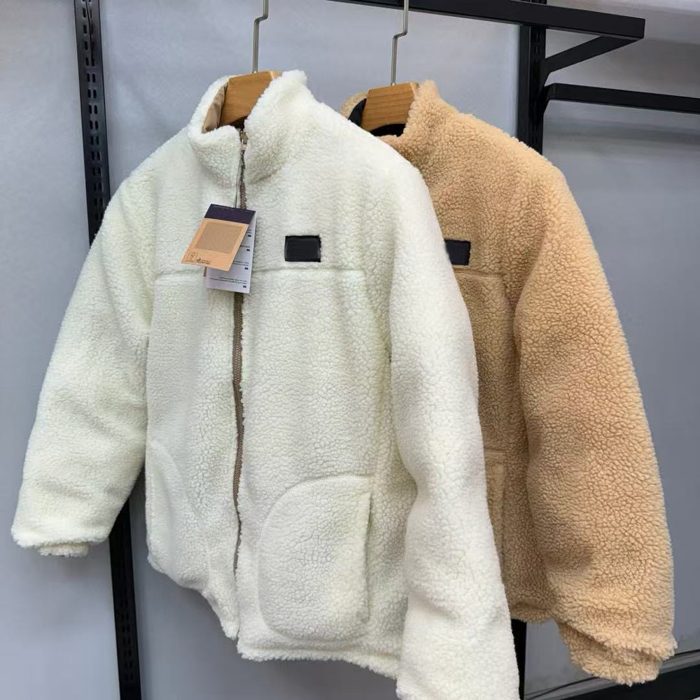 windbreaker jacket mens women designer winter coat white zipper veste homme femme luxe warm thick fleece zipper pocket outerwear long sleeve casual