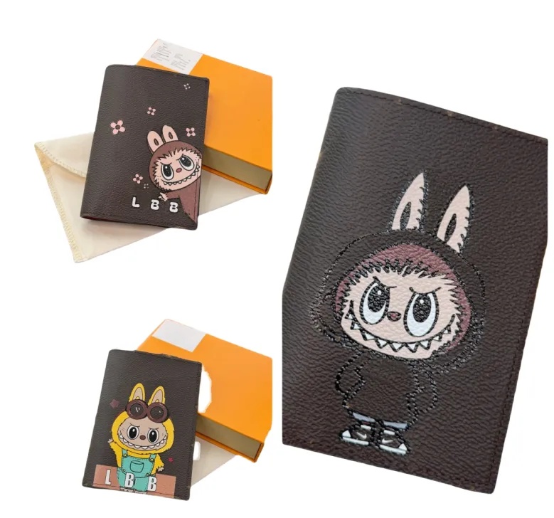 Passeport Holder Carte Holder Labubu Designer Wallet Men de haute qualité Couverture de passeport à la mode Classic Credit Card Card Passeport Ca