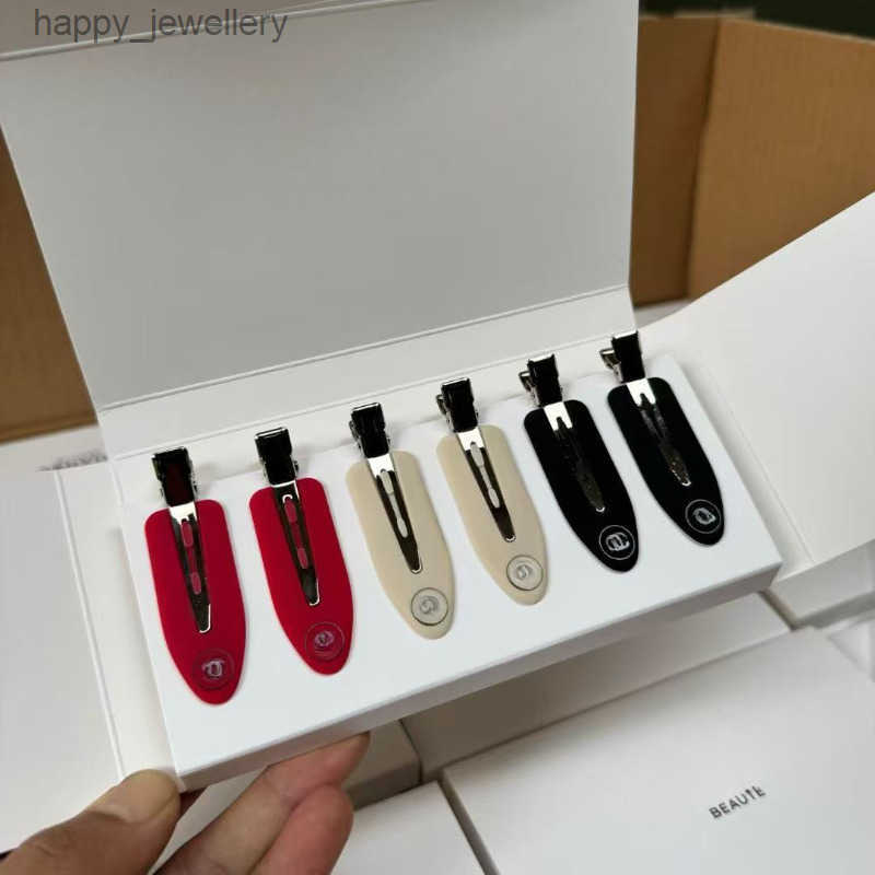 2025 new 6pcs white red blk classic letters designer hair clip hair clip for women girls hot summer fringe clip hair clips hairclips holiday hair pi