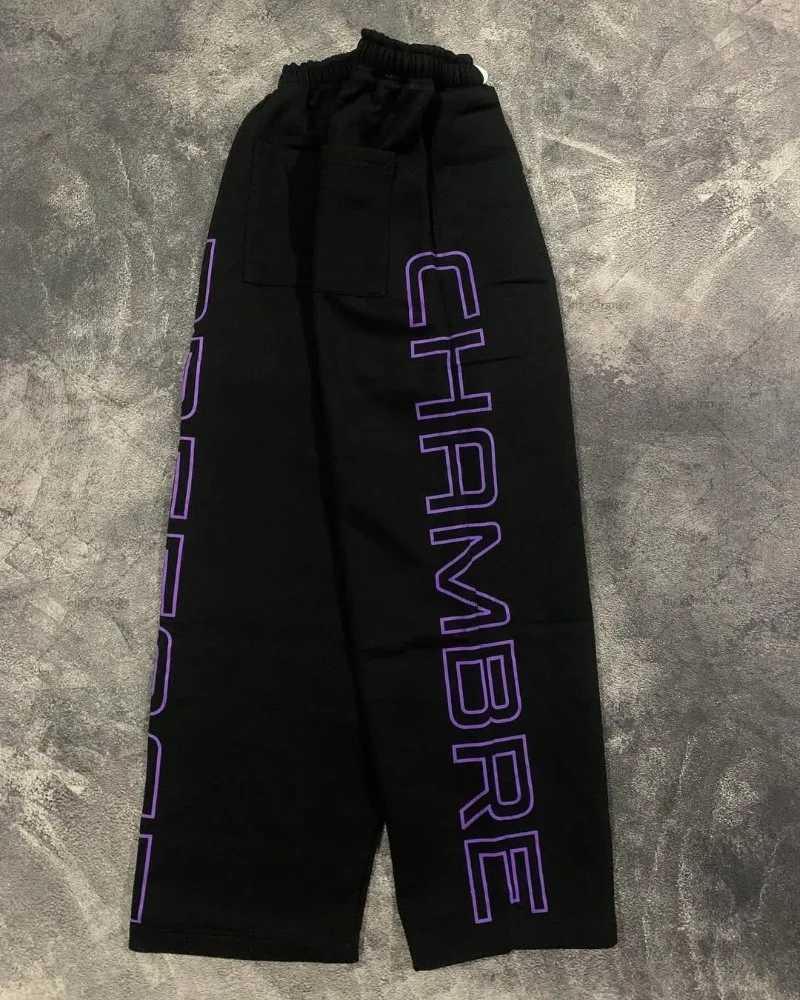 New Street Hip-hop Fashion Letter Loose Black Trousers Men American Harajuku Y2K Casual Punk Straight Wide-leg Pants Women X250804