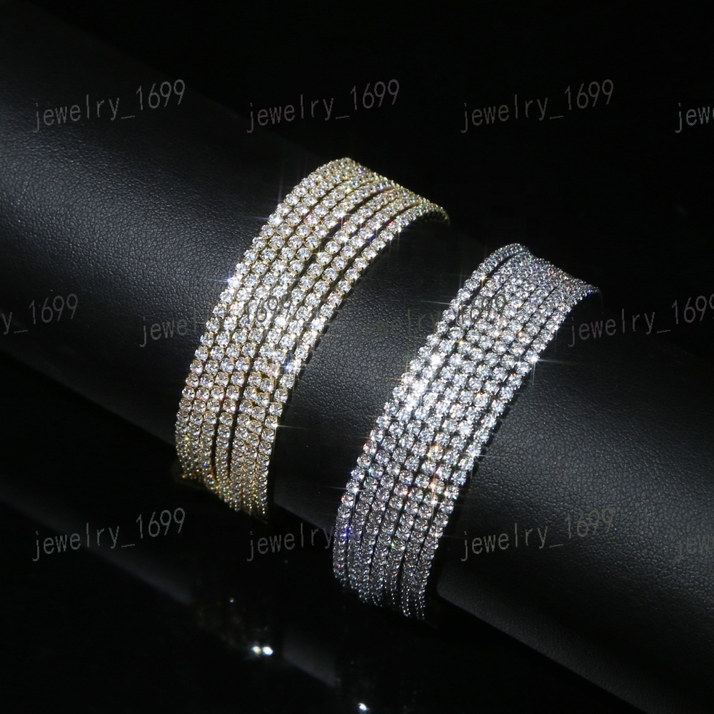 High Quality Fashion Multi CZ Tennis Chain Bracelet Gold Silver Plated Trendy New Design for Anniversary Parties Wholesale for